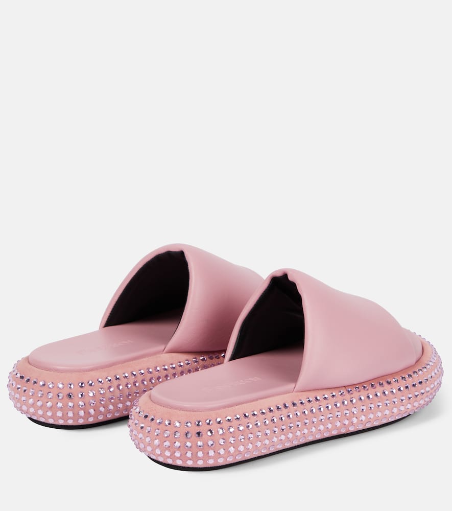 Shop Jw Anderson Embellished Leather Platform Sandals In Pink