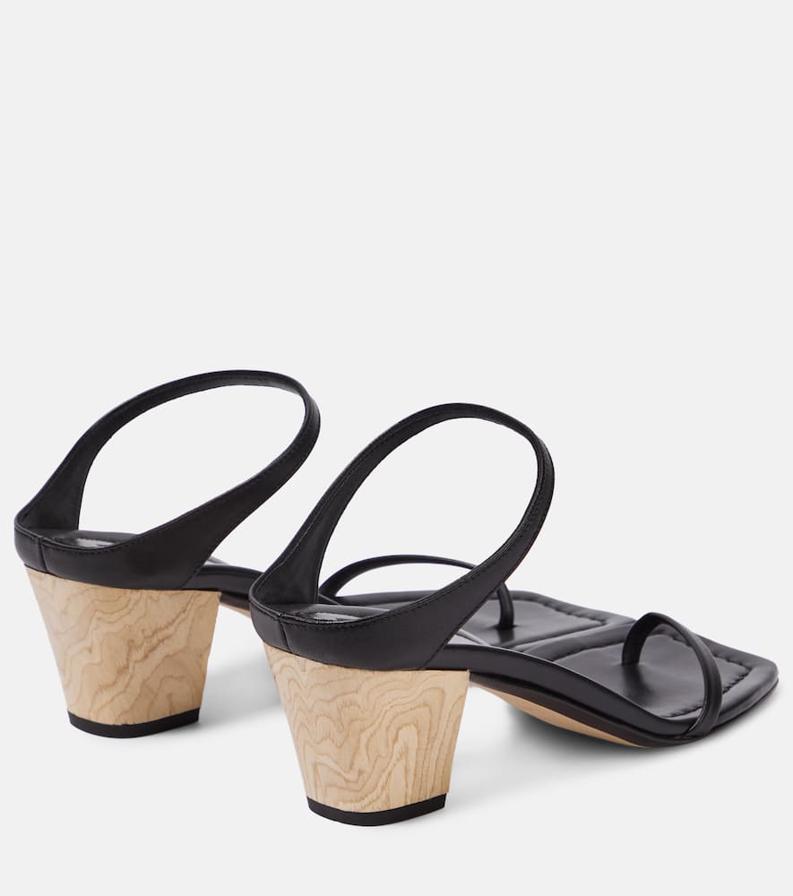 Shop Totême The City Leather Sandals In Black