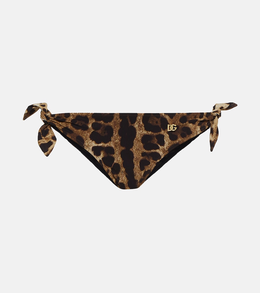 Dolce&Gabbana Leopard-Print Bikini Bottoms Multicoloured Uk Size 8 Women's