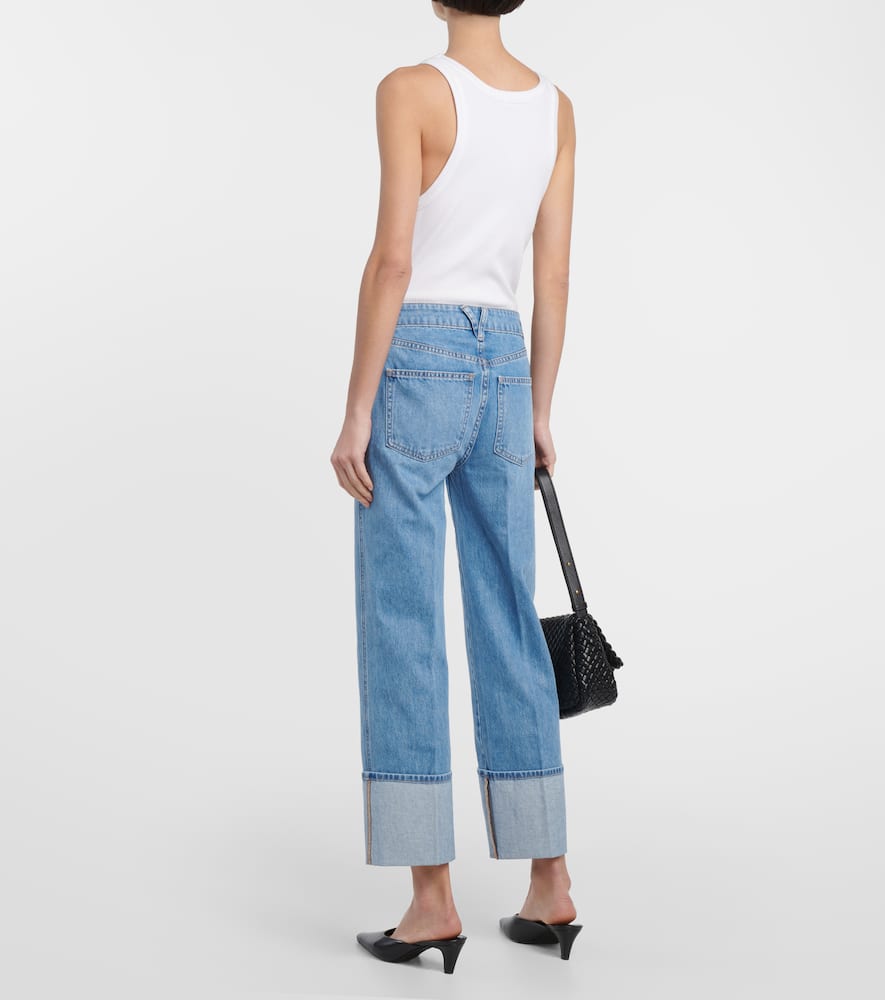 Shop Veronica Beard Dylan High-rise Straight Jeans In Blue