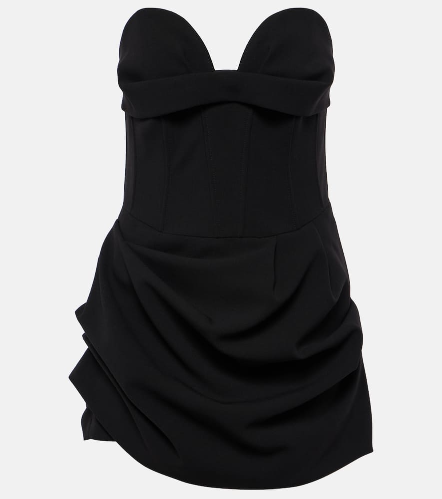 Magda Butrym Draped Asymmetric Bustier Dress In Black