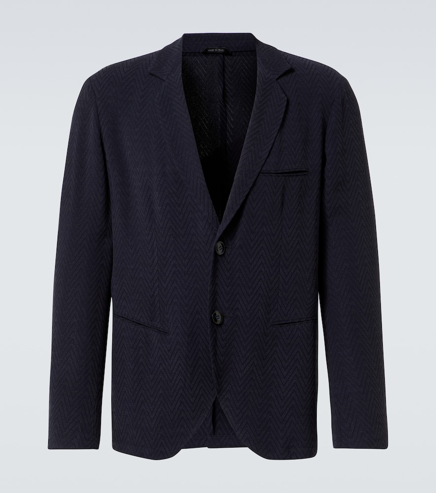 Chevron jacquard blazer