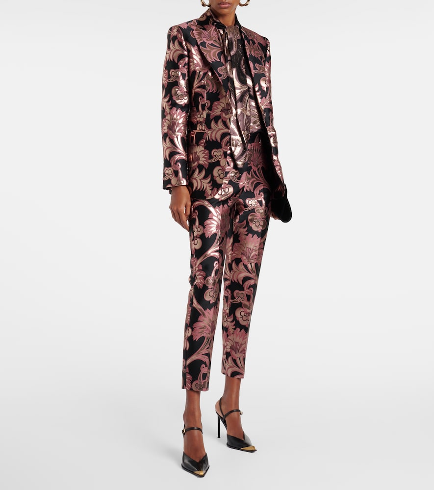 Etro Floral jacquard suit pants