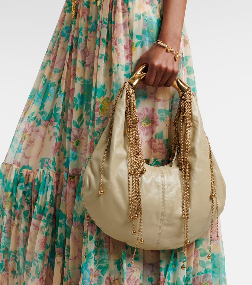 Chloé Twisted Shell Leather Shoulder Bag In Beige