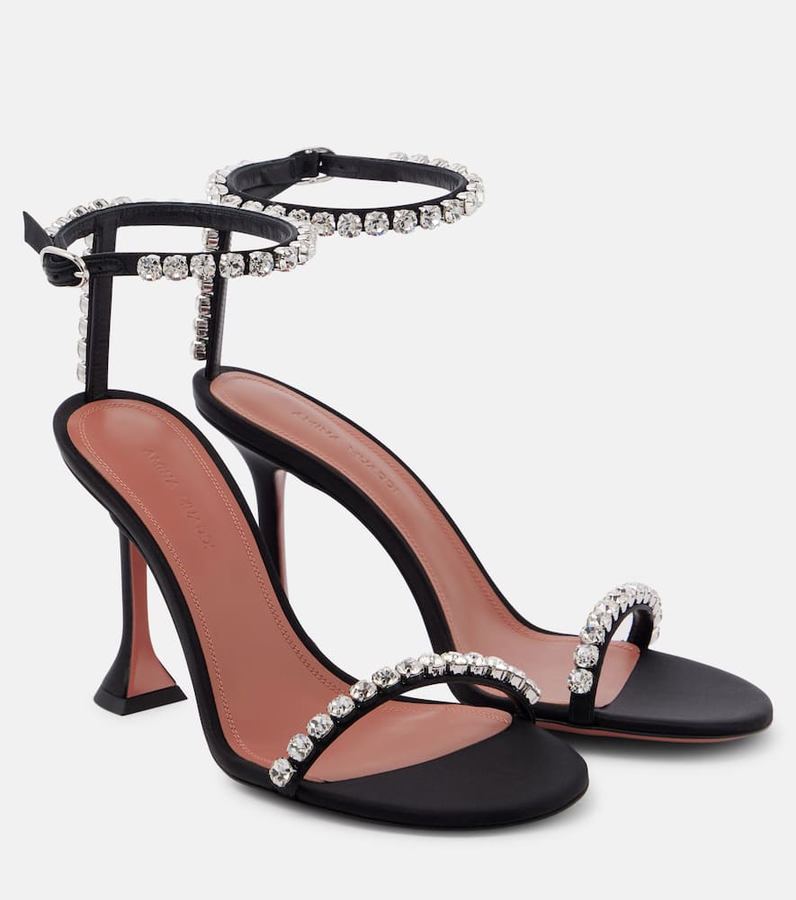 Amina Muaddi 95mm Gigi Sandals In Schwarz