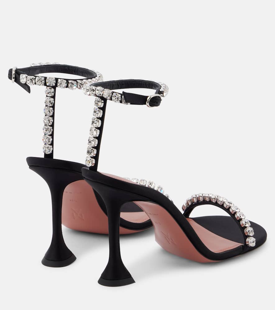 Amina Muaddi 95mm Gigi Sandals In Schwarz