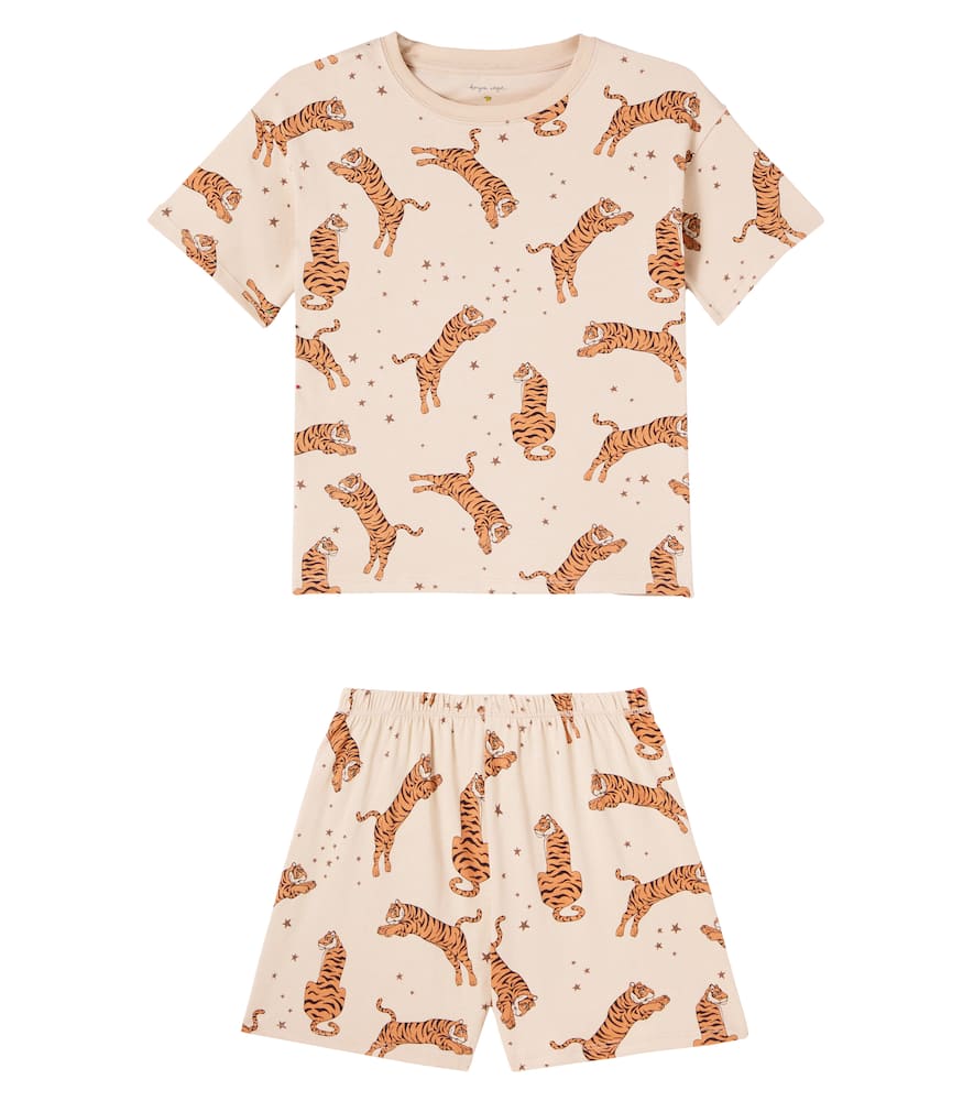 Konges Slojd Lin Cotton T-shirt And Shorts Set In Neutrals