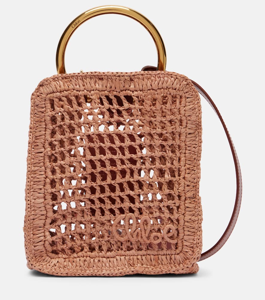 Chloé Summer Banana Mini raffia crossbody bag
