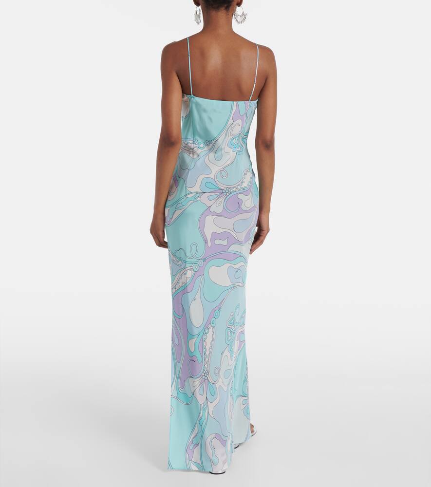 Pucci Orchidee Asymmetric Silk Twill Minidress In Multicoloured