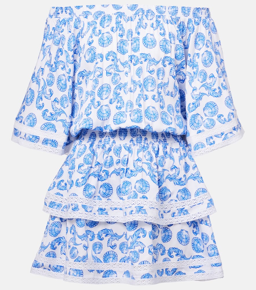 Micha printed tiered minidress