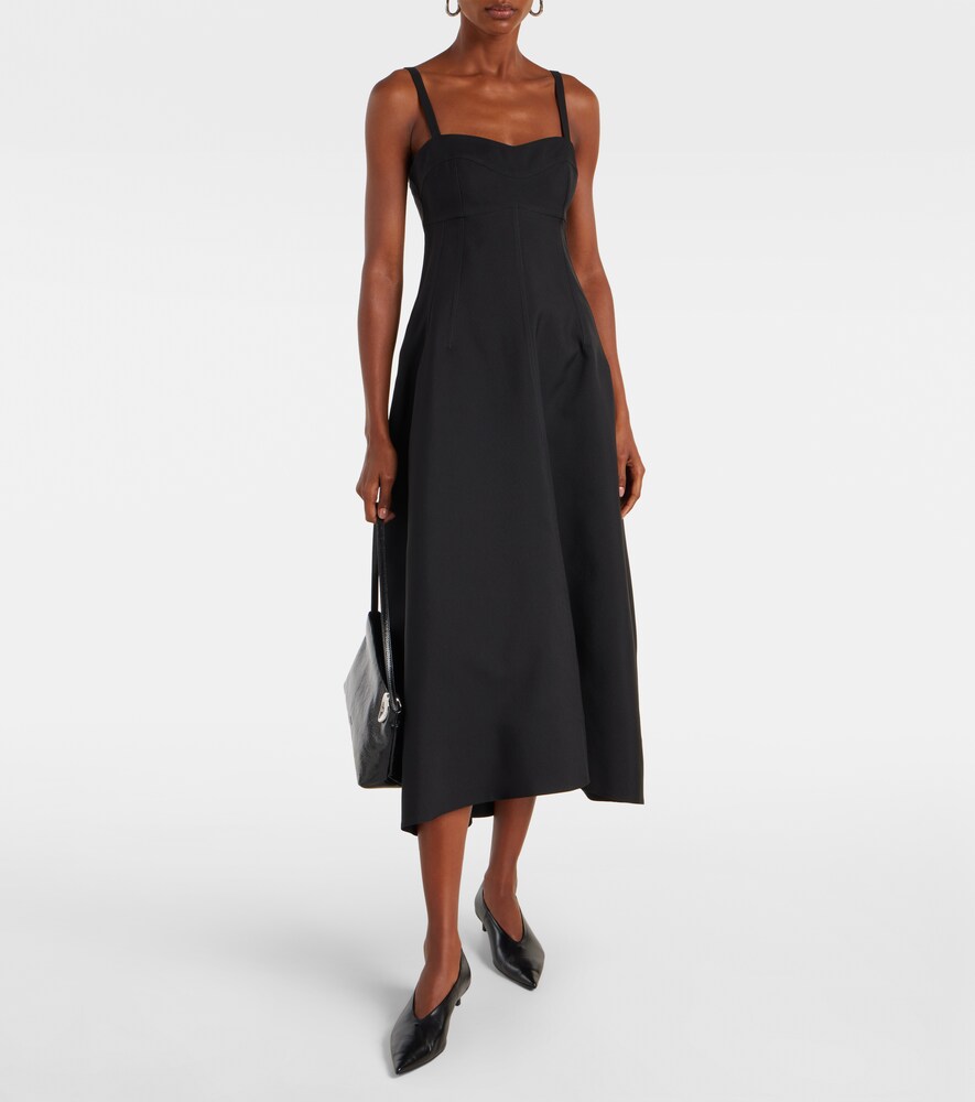  Jil Sander Jil Sander Gabardine Midi Dress 