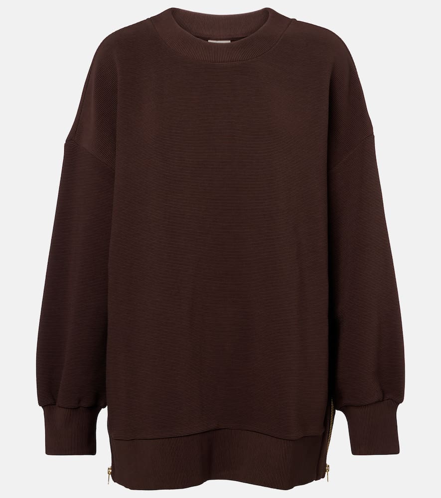 Varley Mae Cotton-blend Ottoman Sweatshirt In Brown