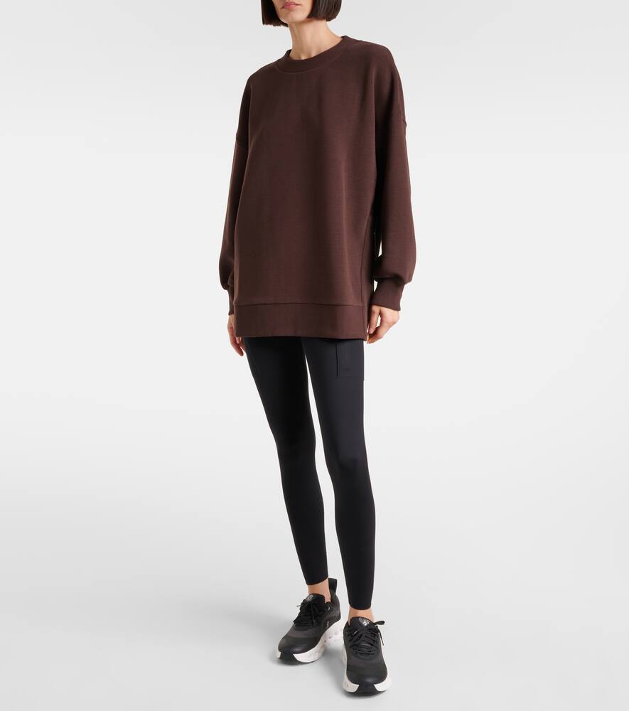 Varley Mae Cotton-blend Ottoman Sweatshirt In Brown
