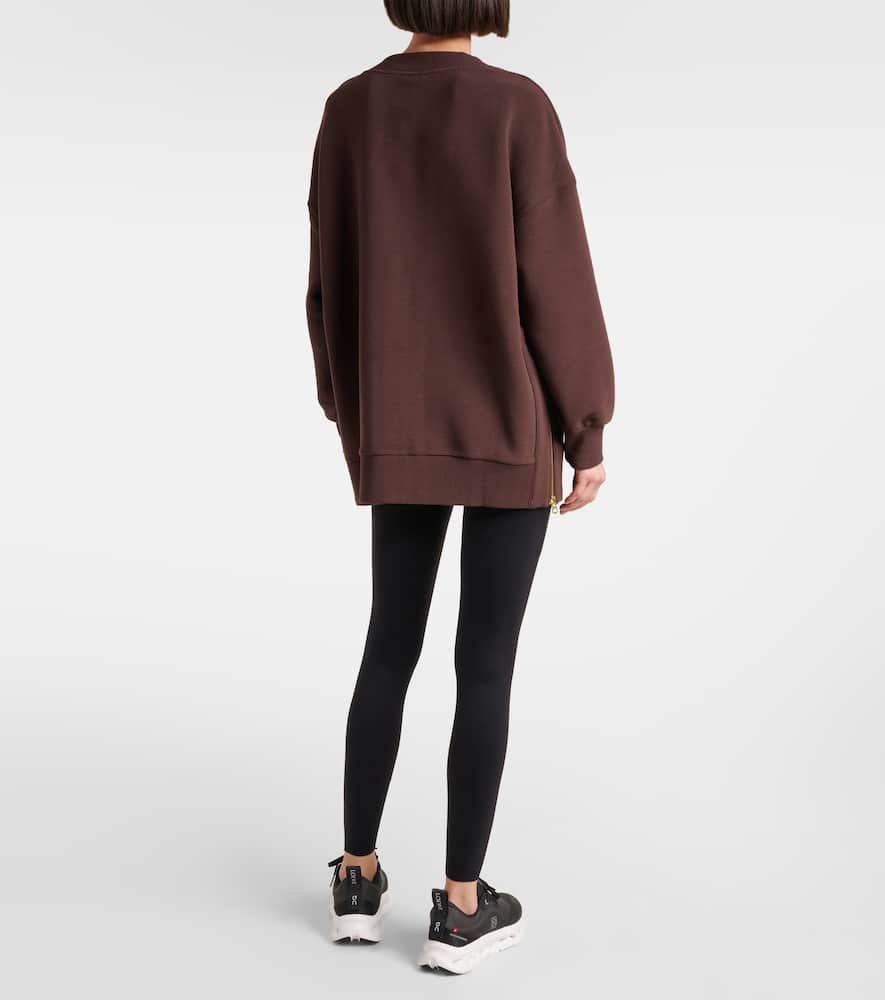 Varley Mae Cotton-blend Ottoman Sweatshirt In Brown