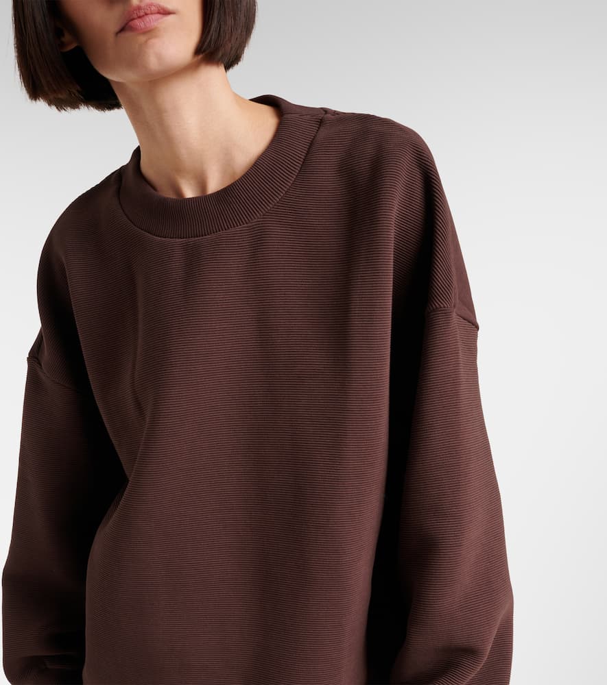 Varley Mae Cotton-blend Ottoman Sweatshirt In Brown