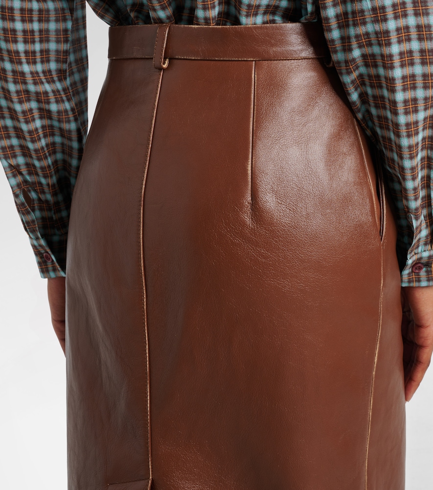  Prada Prada Bleistiftrock Aus Leder 