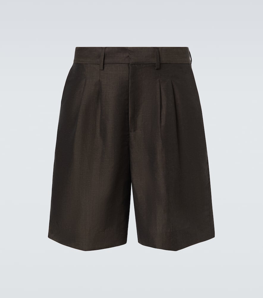 Linen and wool shorts