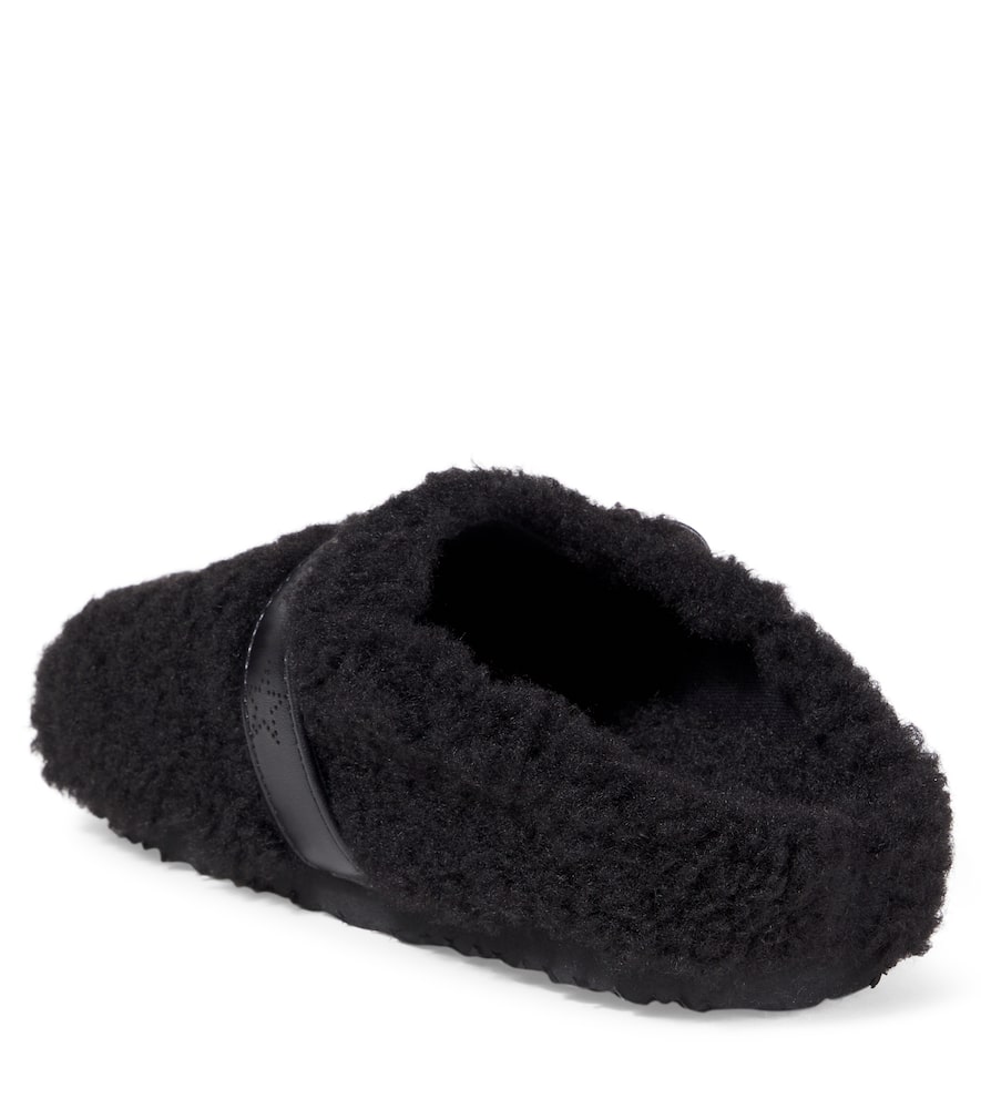 Stella Mccartney Star Buckle Slippers In Black