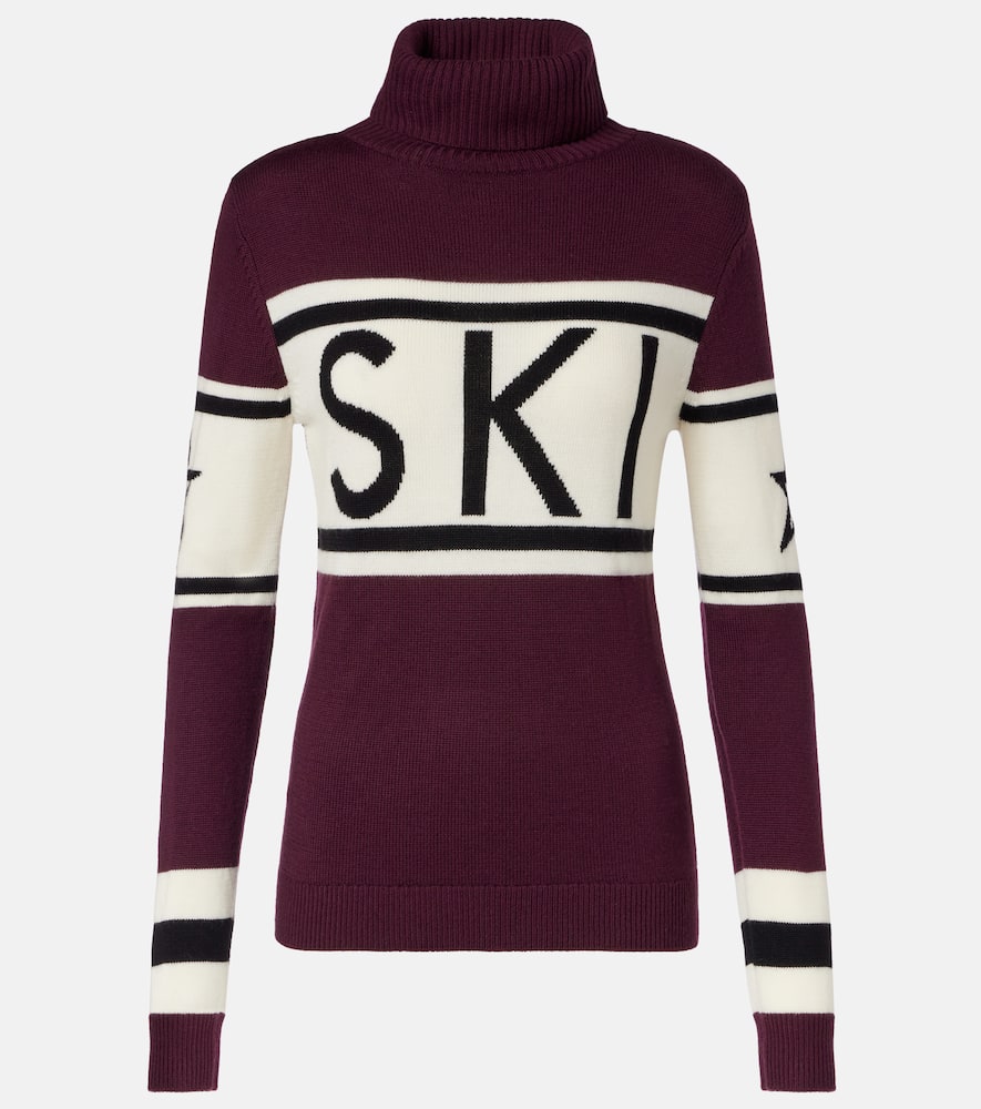 Perfect Moment Schild Merino Wool Sweater Xl In Burgundy