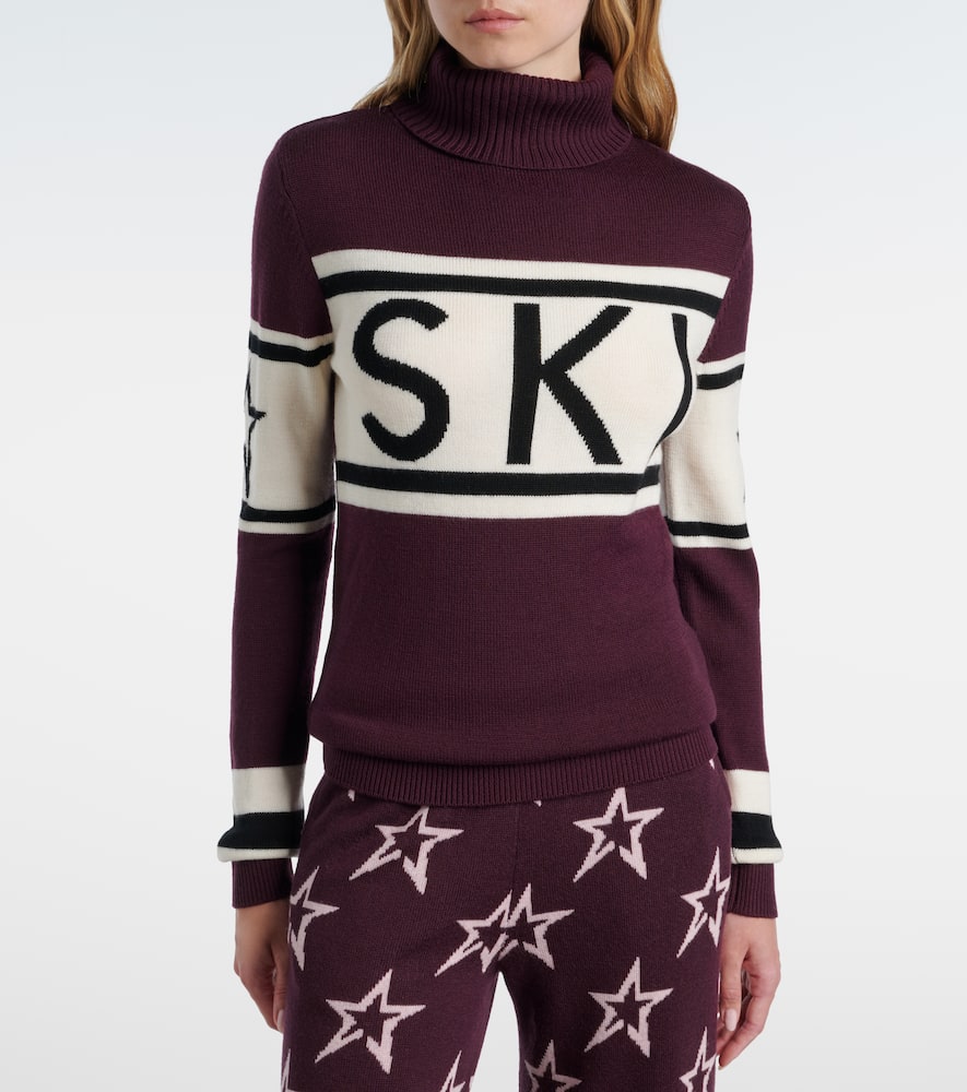 Perfect Moment Schild Merino Wool Sweater Xl In Burgundy