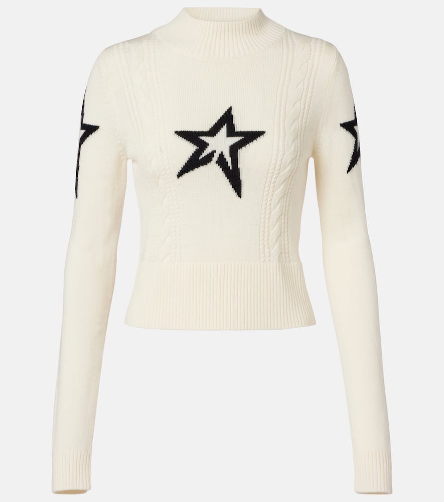 Perfect Moment Intarsia Wool Sweater In White