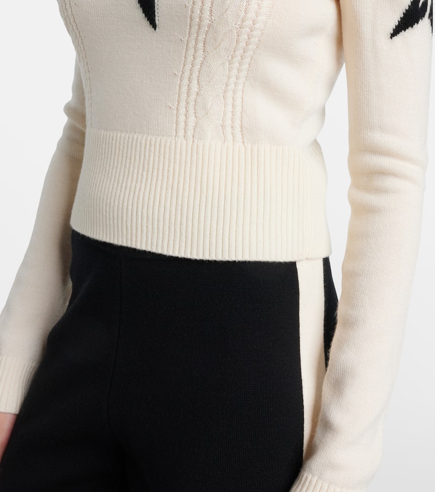 Perfect Moment Intarsia Wool Sweater In White