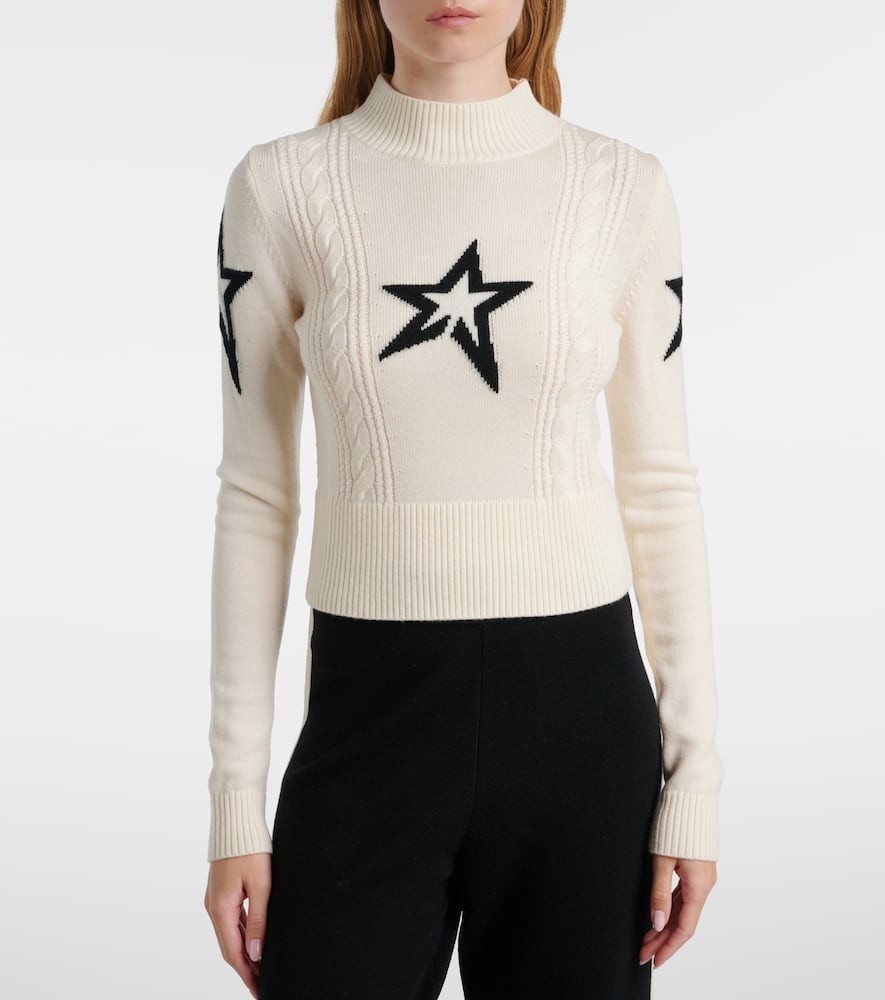 Perfect Moment Intarsia Wool Sweater In White