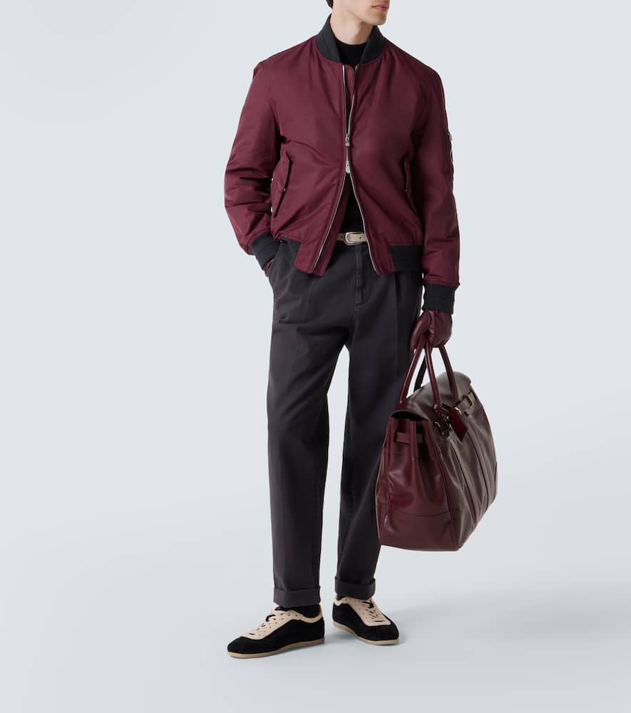 Brunello Cucinelli Padded Bomber Jacket In Burgundy