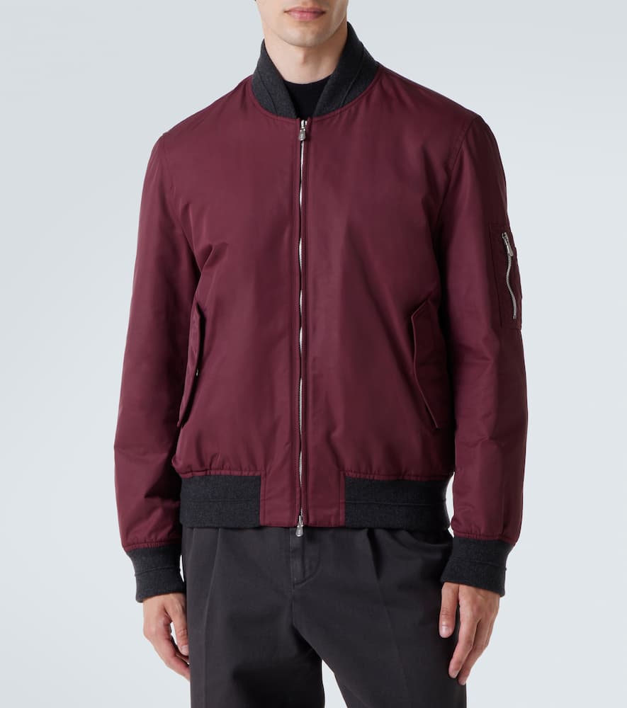 Brunello Cucinelli Padded Bomber Jacket In Burgundy