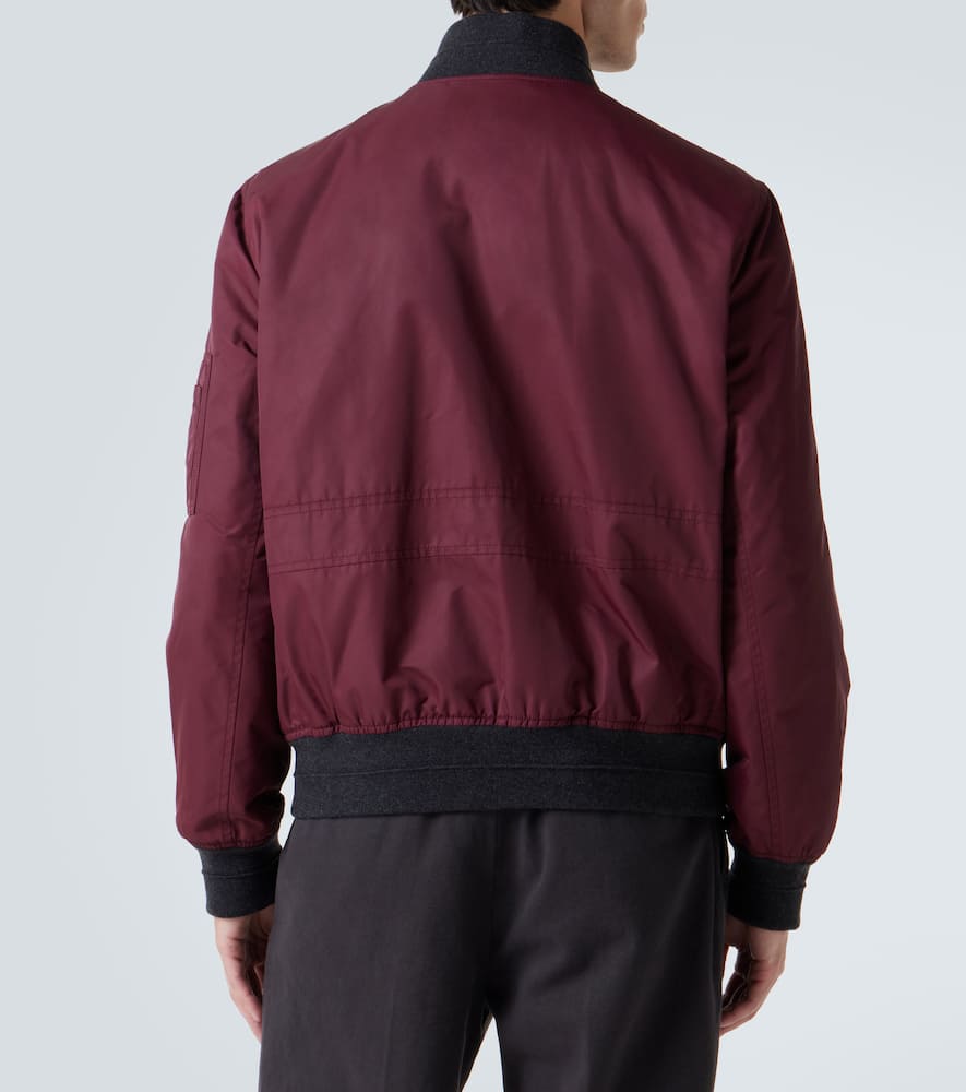Brunello Cucinelli Padded Bomber Jacket In Burgundy