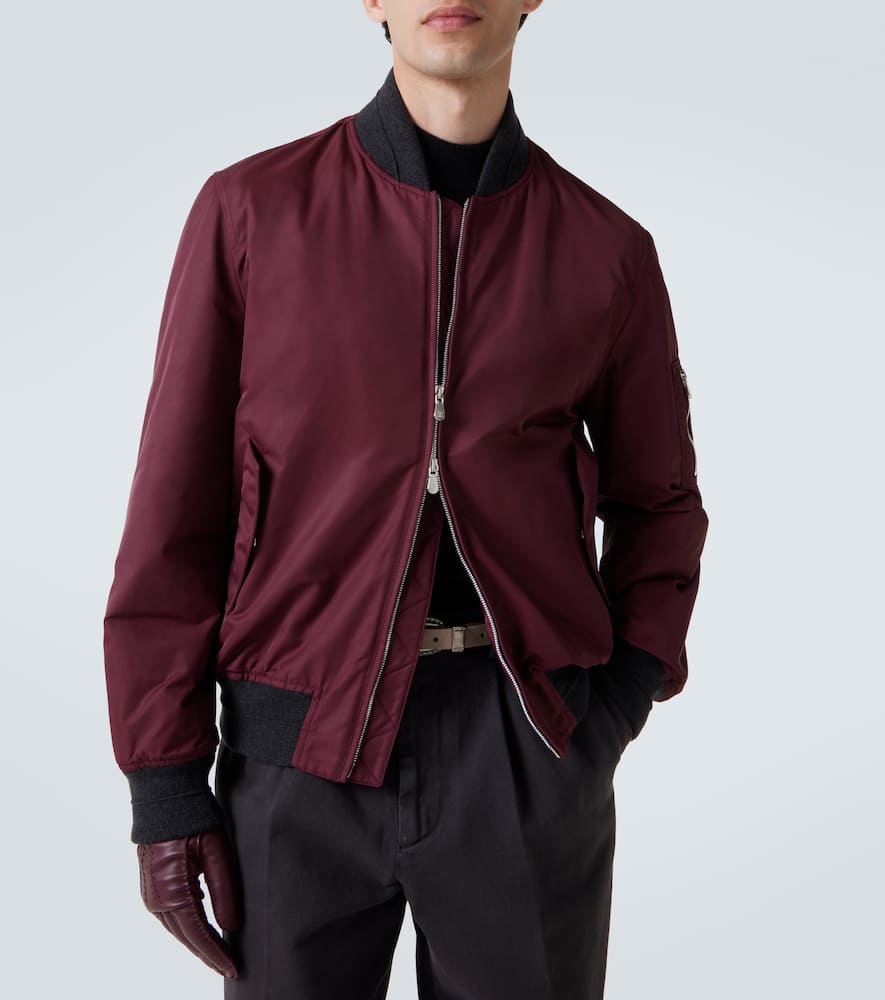 Brunello Cucinelli Padded Bomber Jacket In Burgundy