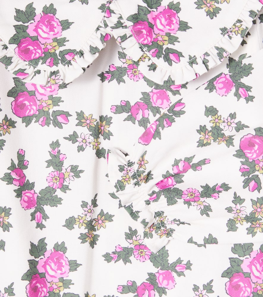 The New Society Baby Elyse Floral Cotton Fleece Bodysuit In White