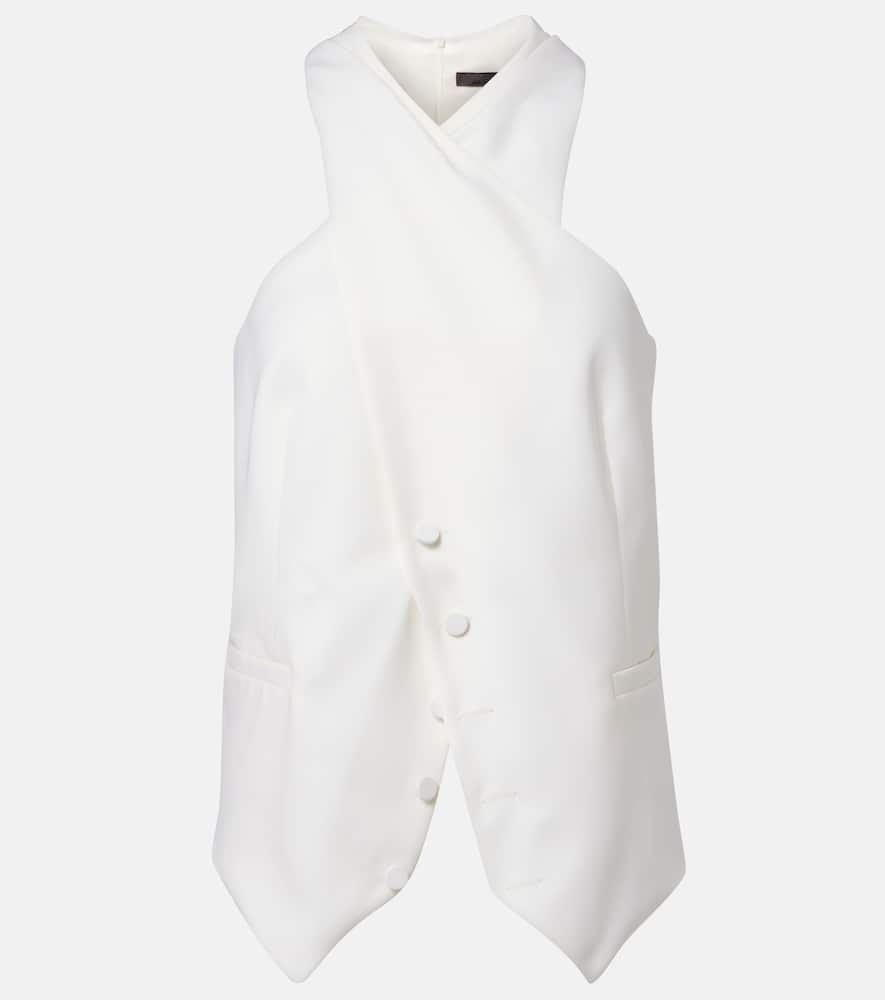 Max Mara Asymmetric Tie Waistcoat In White
