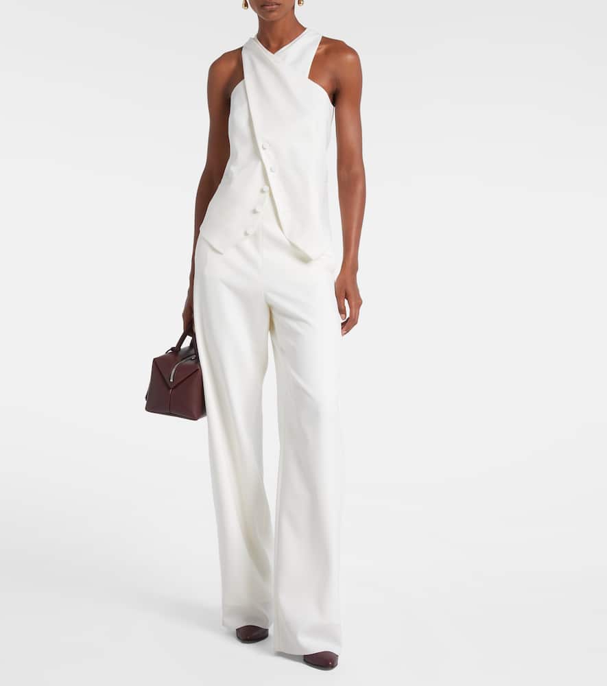 Max Mara Asymmetric Tie Waistcoat In White