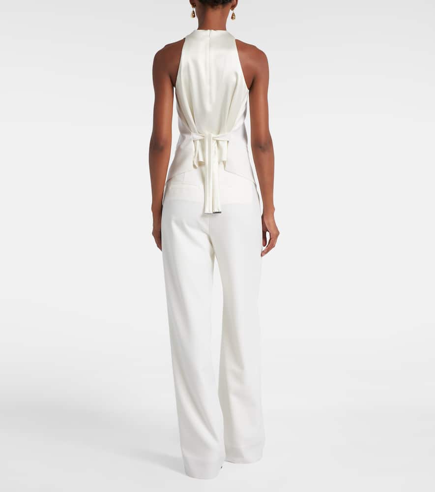 Max Mara Asymmetric Tie Waistcoat In White