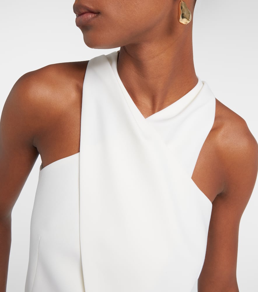 Max Mara Asymmetric Tie Waistcoat In White