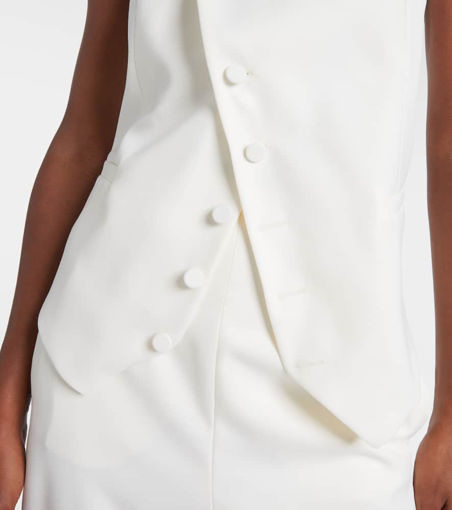 Max Mara Asymmetric Tie Waistcoat In White