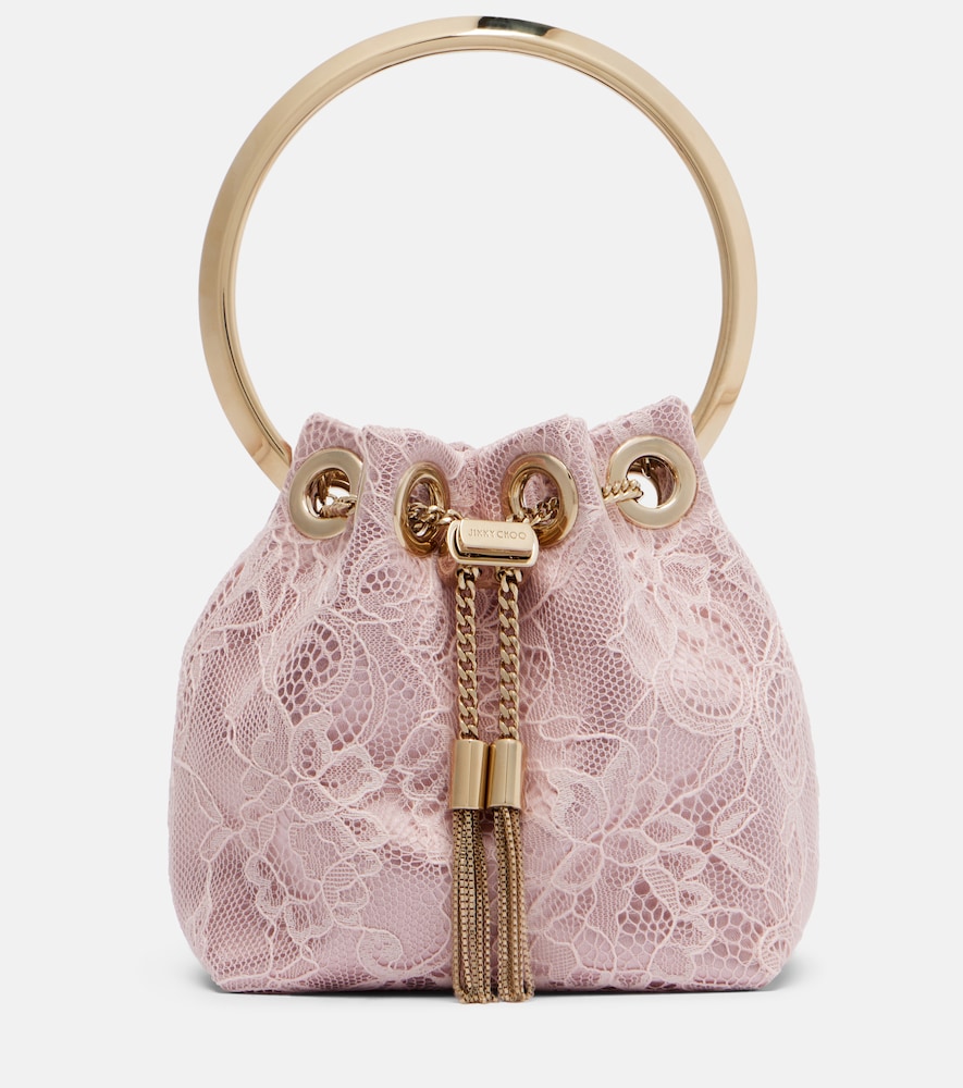 Jimmy Choo Bon Bon Micro satin and lace bucket bag