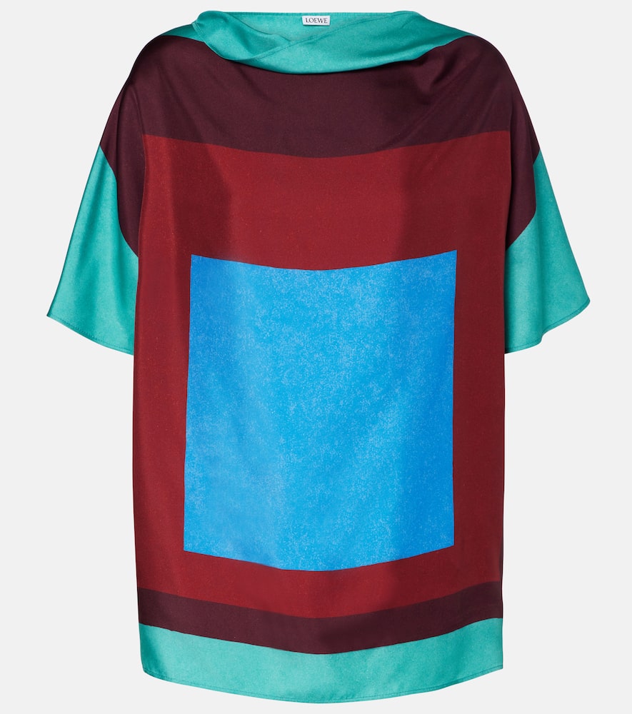 Loewe Printed Silk Satin Top In Multi