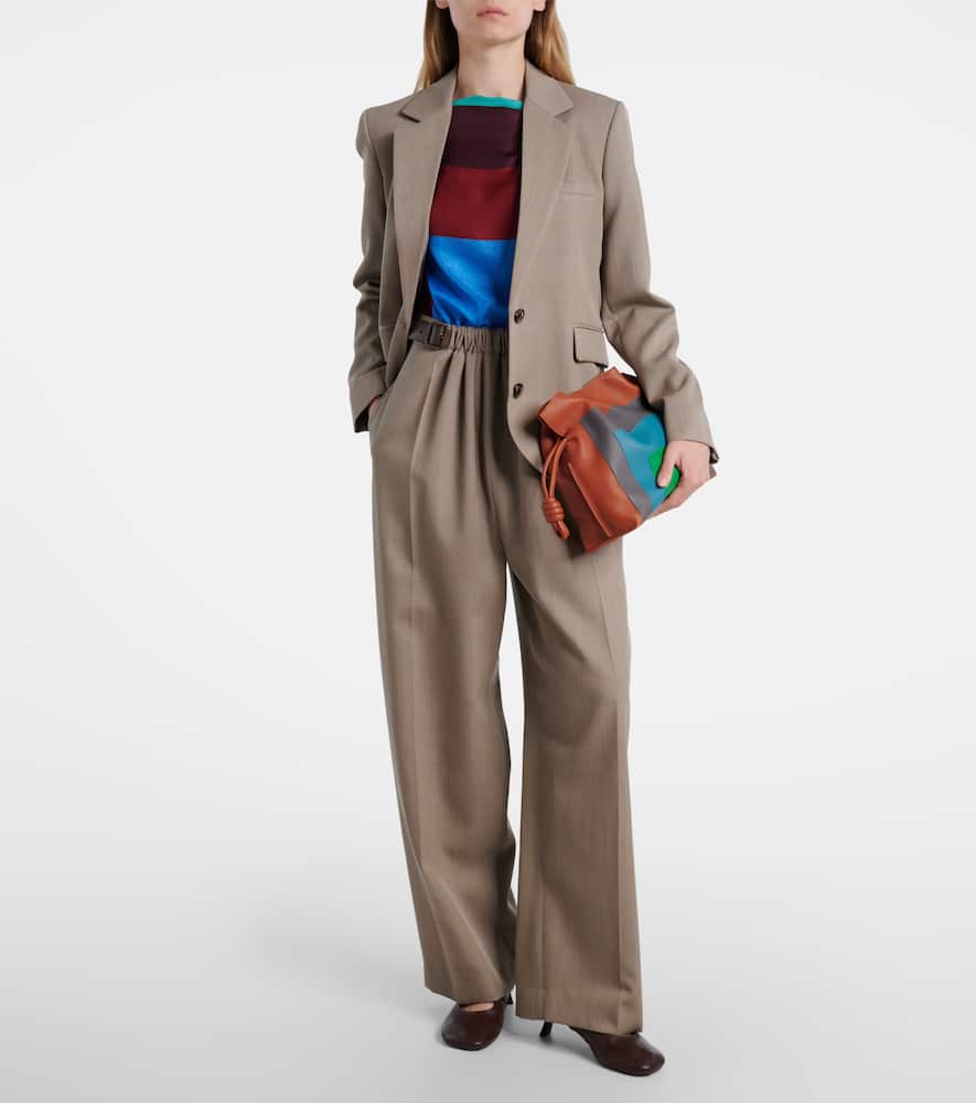 Loewe Printed Silk Satin Top In Multi