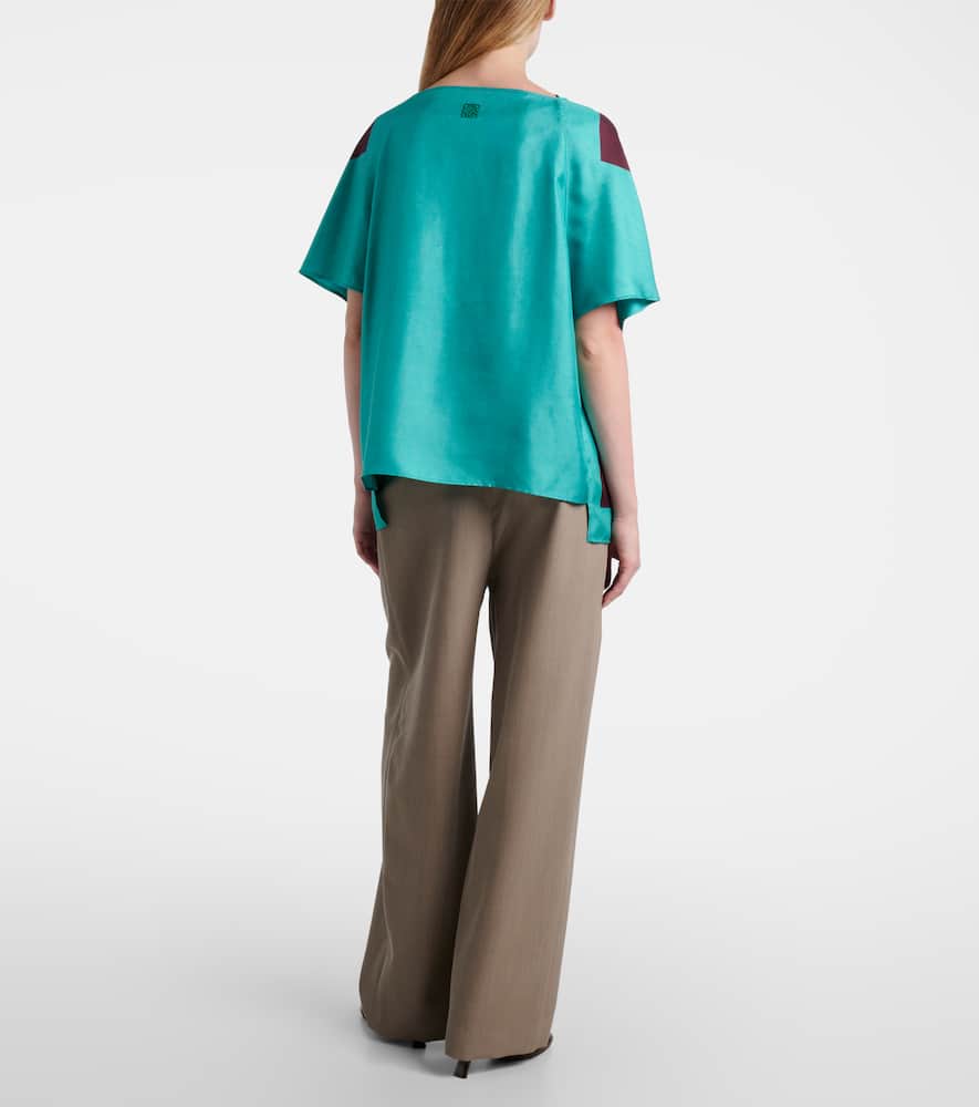 Loewe Printed Silk Satin Top In Multi