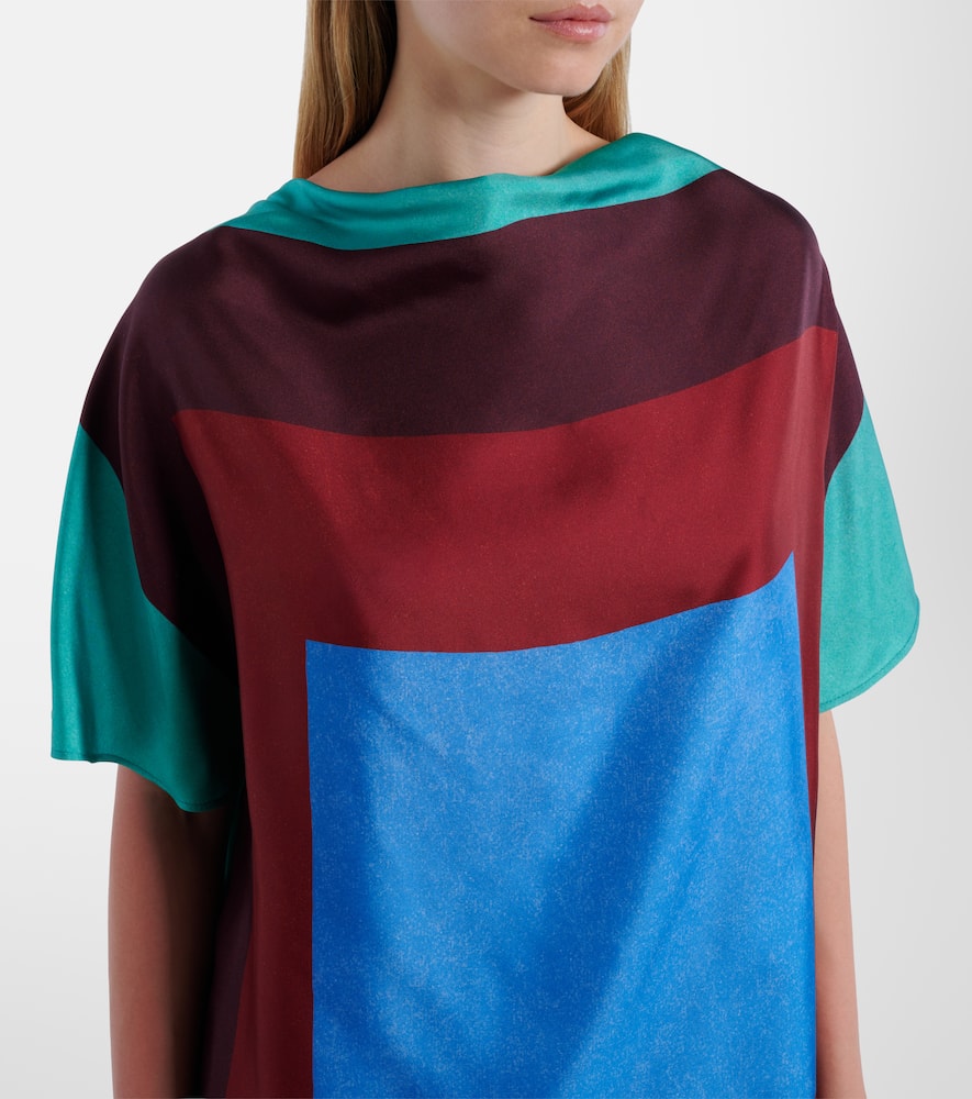 Loewe Printed Silk Satin Top In Multi