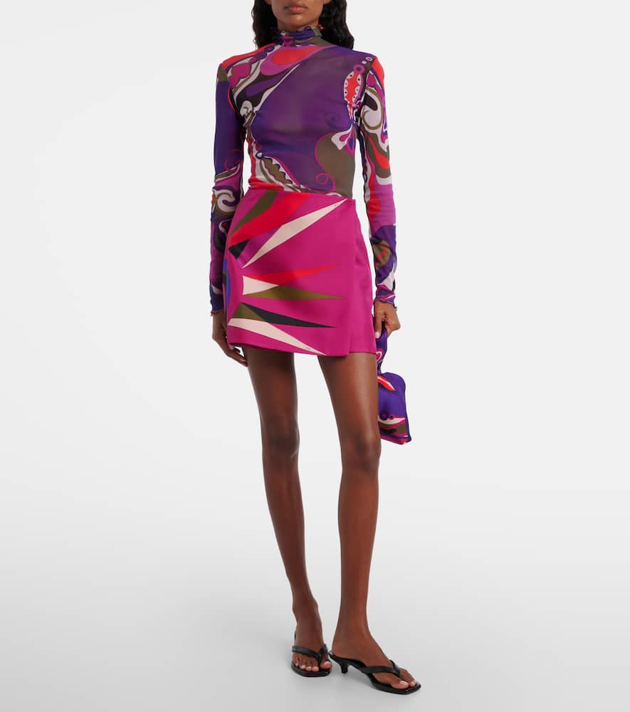 Pucci Stella Silk Wrap Skirt In Multi
