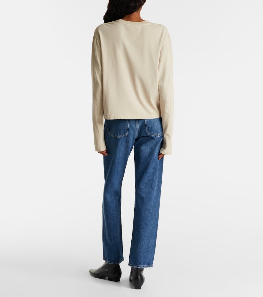 Agolde Sydney Cotton Jersey T-shirt In Neutral