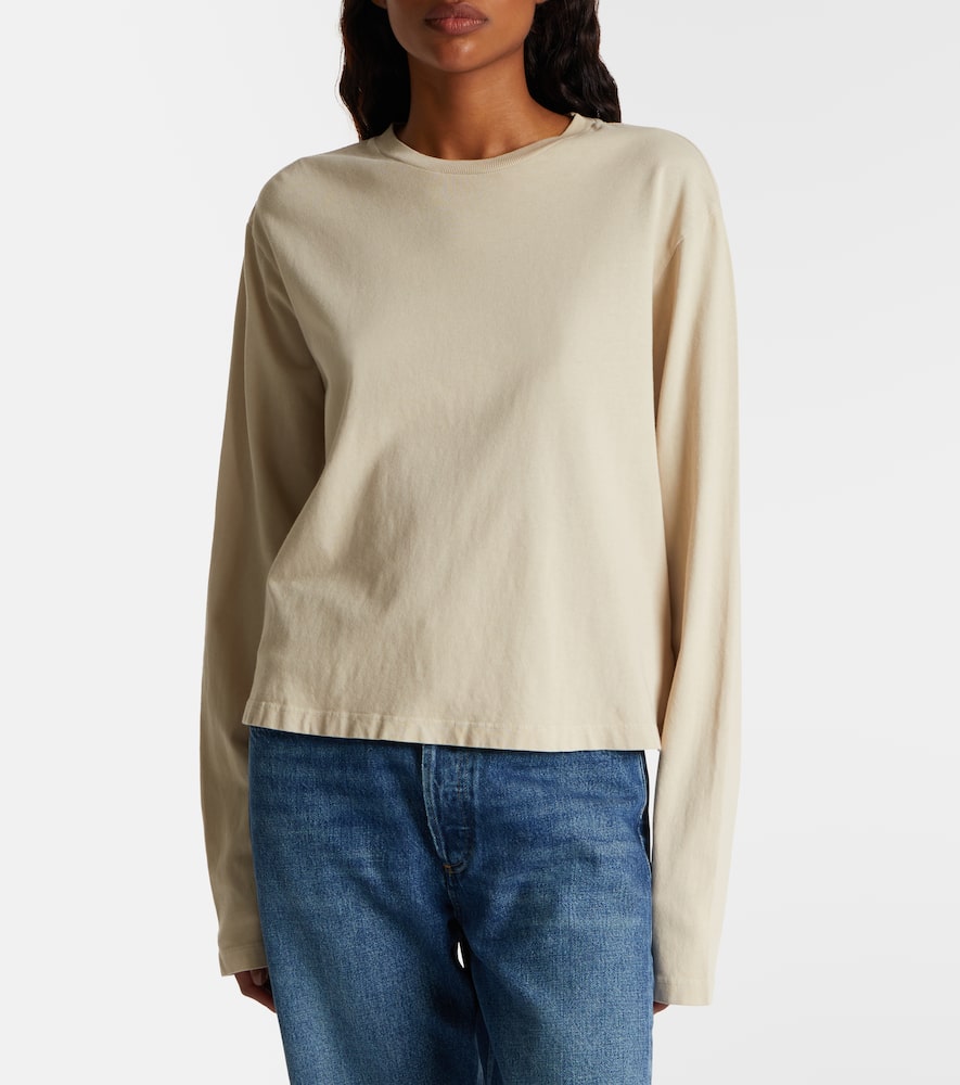 Agolde Sydney Cotton Jersey T-shirt In Neutral