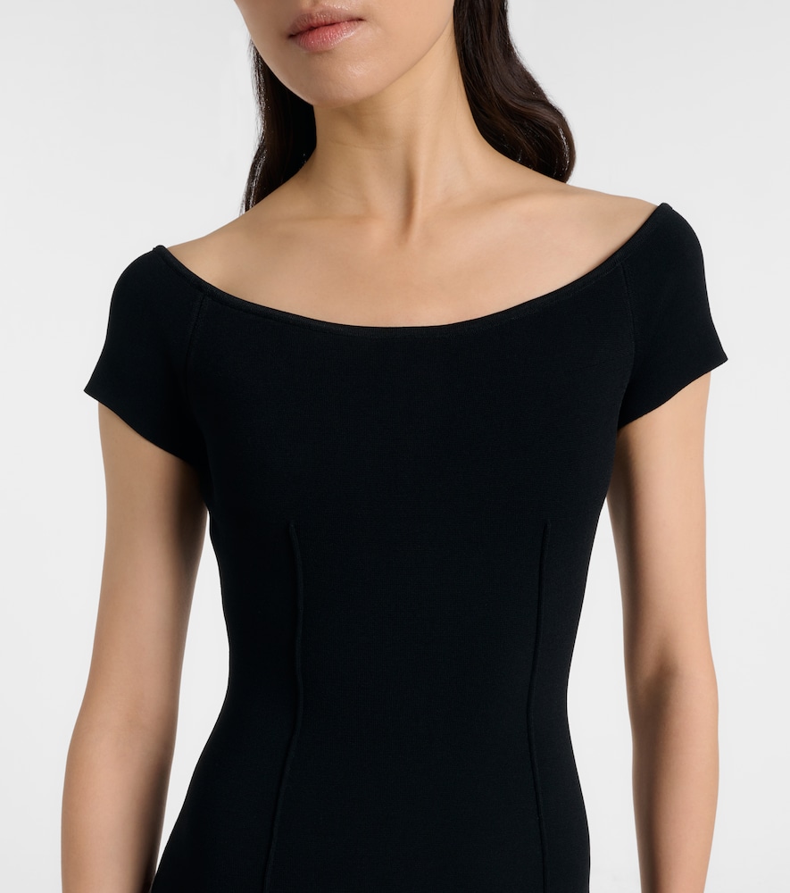 Joseph Foin Pintuck Stretch-knit Midi Dress In Black