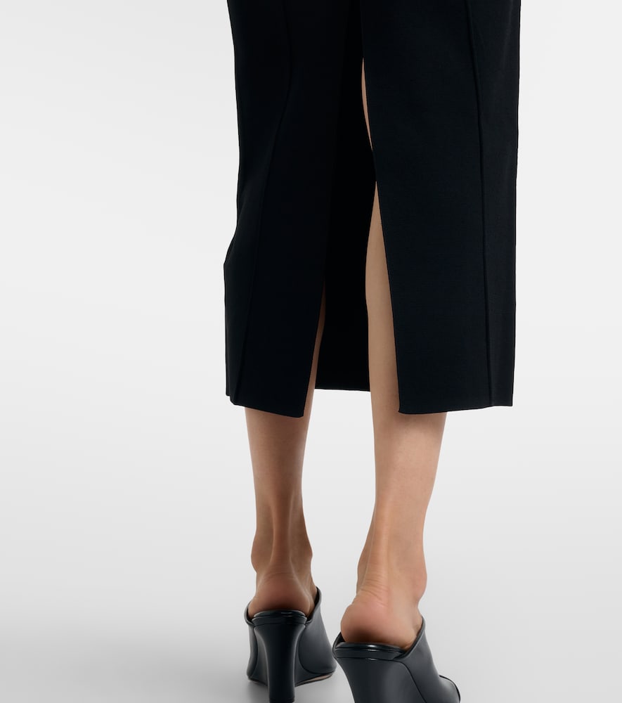 Joseph Foin Pintuck Stretch-knit Midi Dress In Black