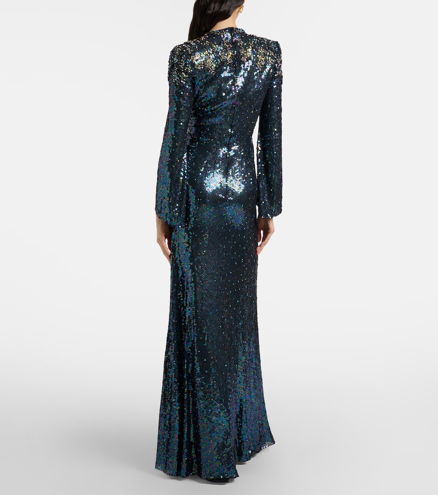 Jenny Packham Zinnia Sequined Gown In Blue