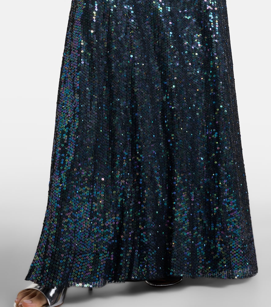 Jenny Packham Zinnia Sequined Gown In Blue