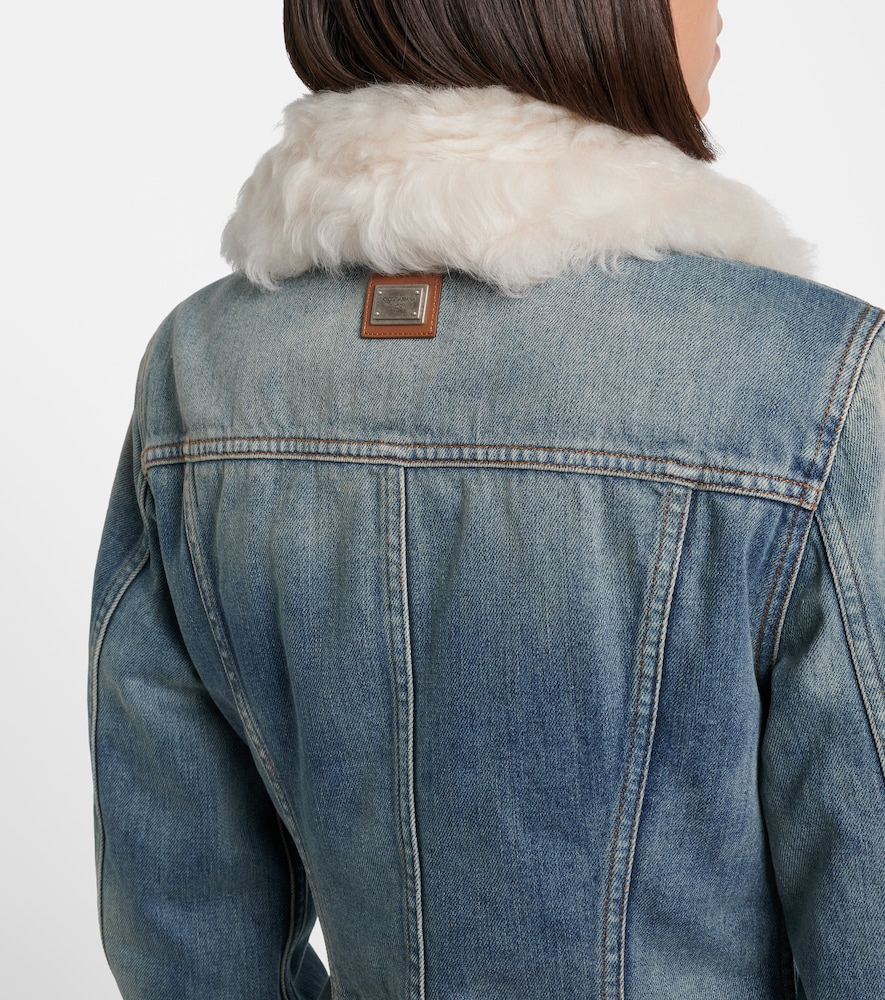  Dolce&gabbana Dolce&gabbana Shearling-trimmed Denim Jacket 